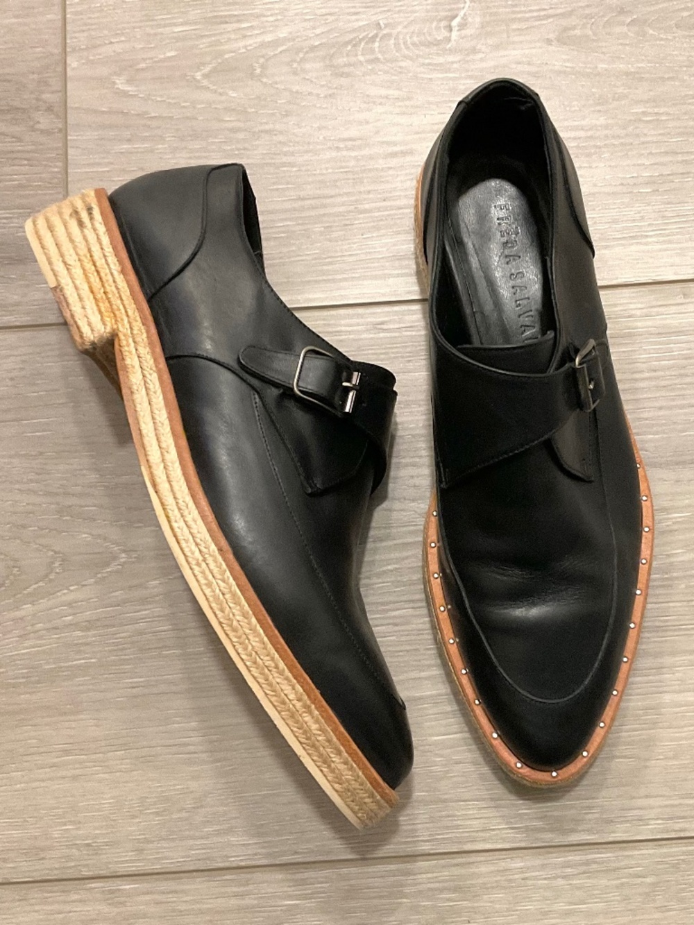 FREDA SALVADOR  Dig Oxford in Black Leather Size 7